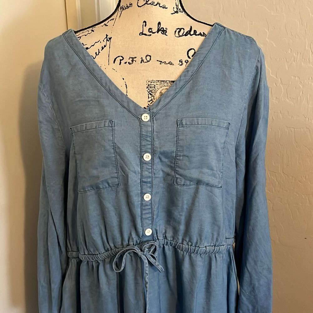 Torrid Blue Lyocell Chambray Dress Festival Concert Boho Vacation Resort Wear - Picture 8 of 14